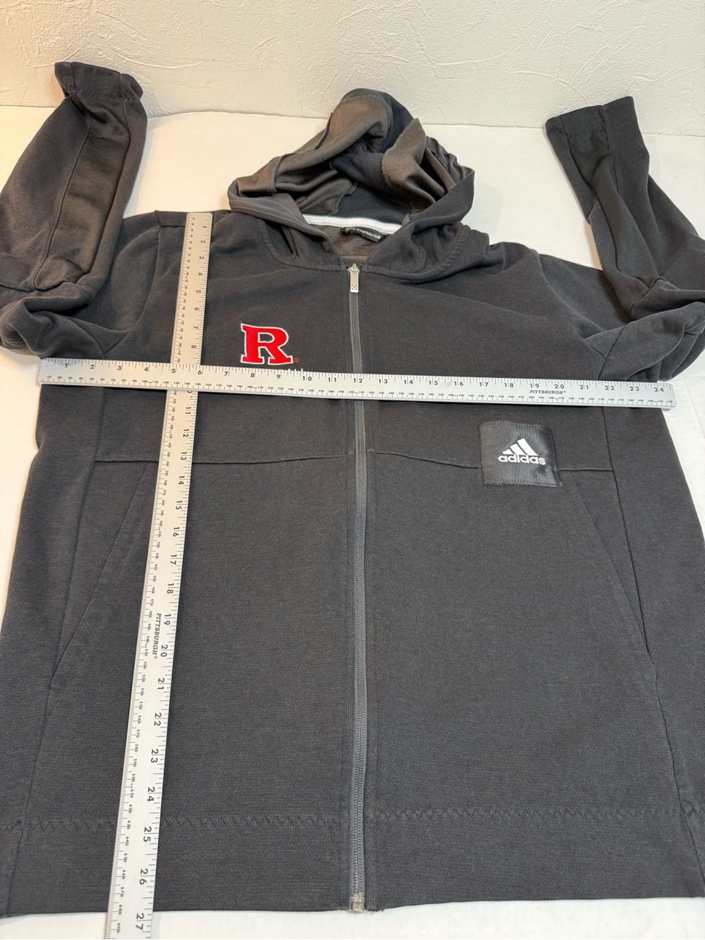Adidas Rutgers Scarlet Knights Basketball Full Zip Hoodie Jacket Black Men’s XL - Picture 12 of 13